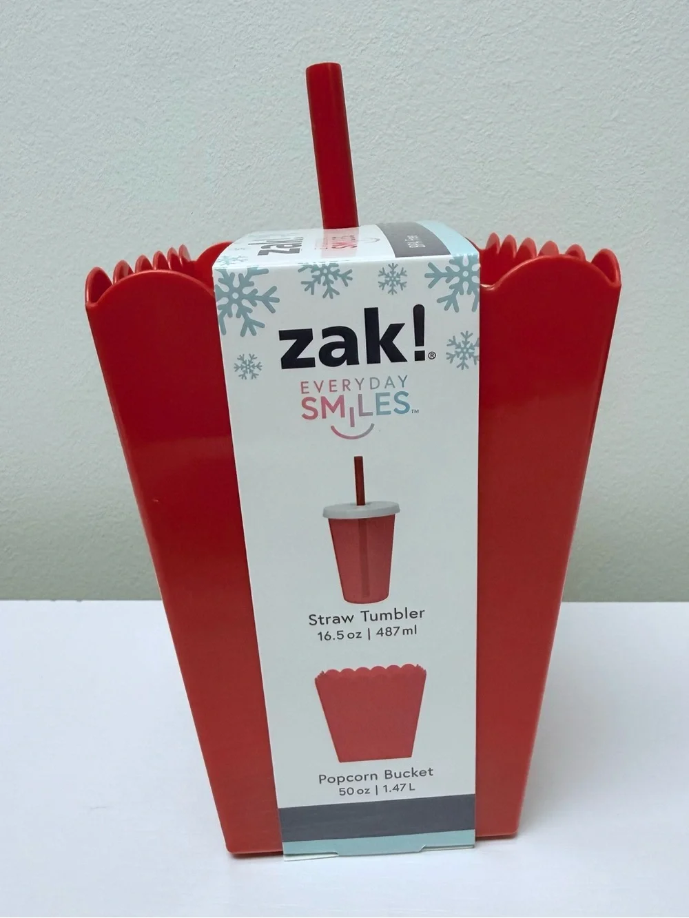 3 for $15 SALE! New! Holly Jolly Red Holiday Popcorn Box & Tumbler Set